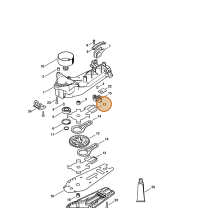 STIHL part 4237-642-4801 — IPL diagram snippet (6x zoom, amber highlight)