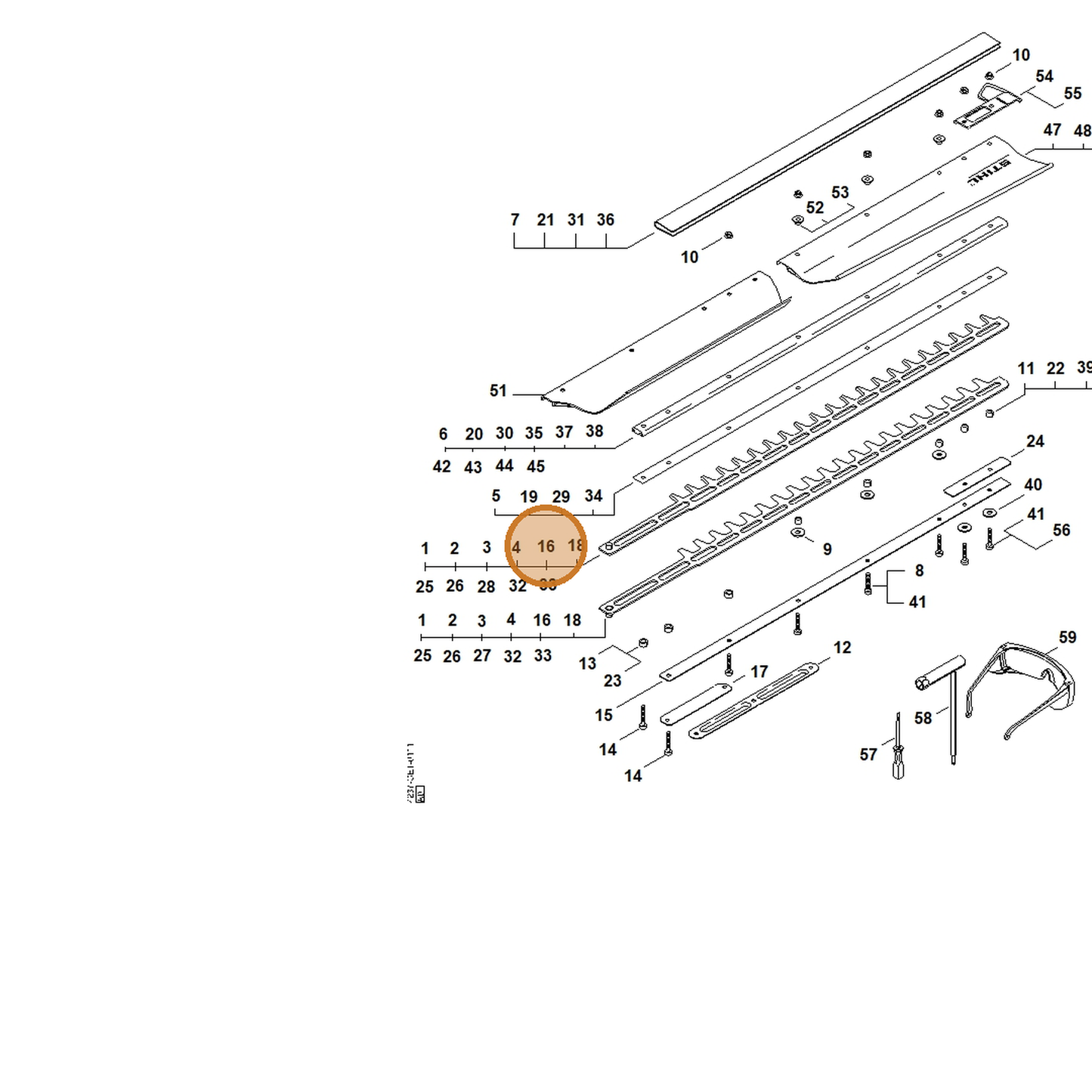 STIHL part 4237-710-5905 — IPL diagram snippet (6x zoom, amber highlight)