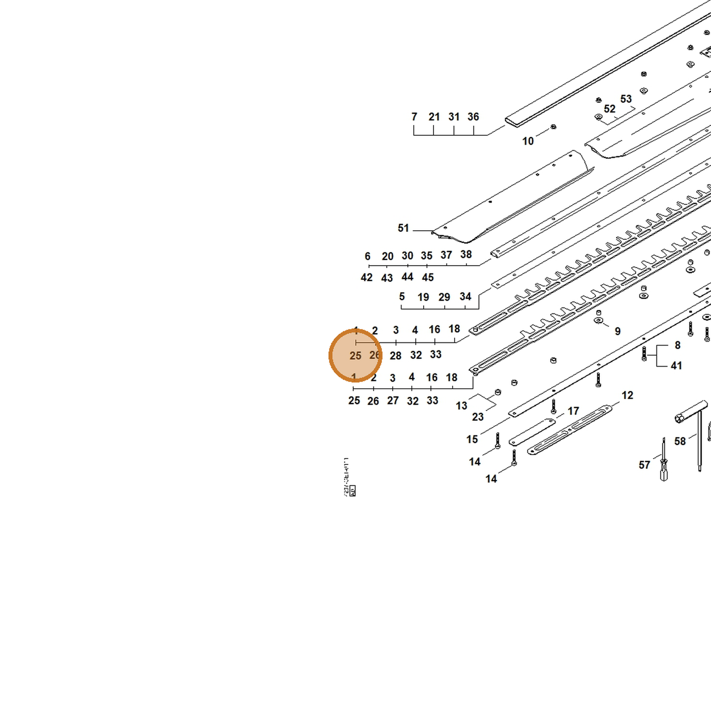 STIHL part 4237-710-5906 — IPL diagram snippet (6x zoom, amber highlight)