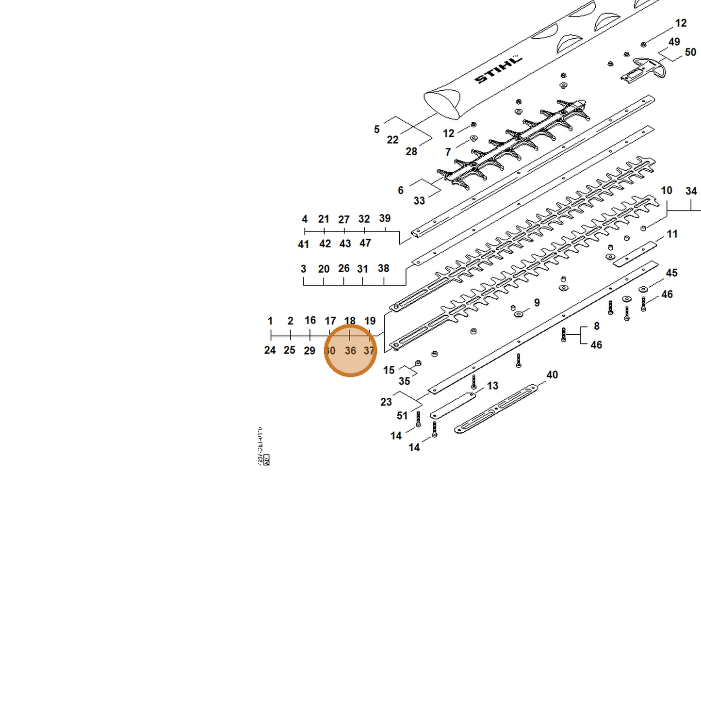 STIHL part 4237-710-5912 — IPL diagram snippet (6x zoom, amber highlight)