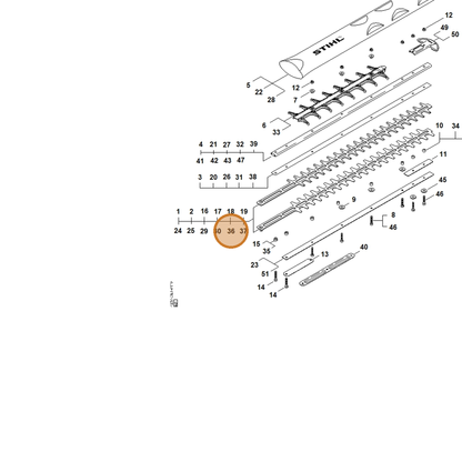 STIHL part 4237-710-5912 — IPL diagram snippet (6x zoom, amber highlight)