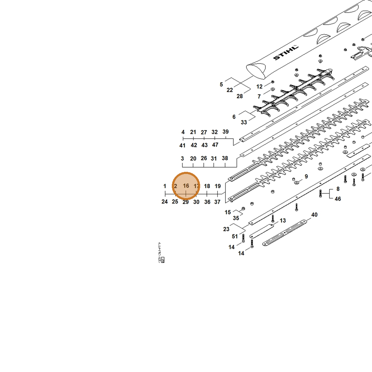 STIHL part 4237-710-5914 — IPL diagram snippet (6x zoom, amber highlight)
