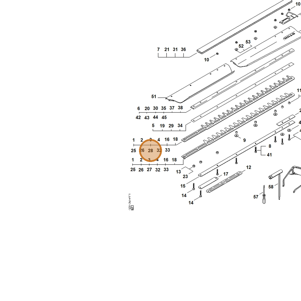 STIHL part 4237-710-6030 — IPL diagram snippet (6x zoom, amber highlight)