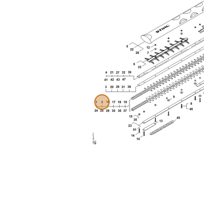 STIHL part 4237-710-6050 — IPL diagram snippet (6x zoom, amber highlight)
