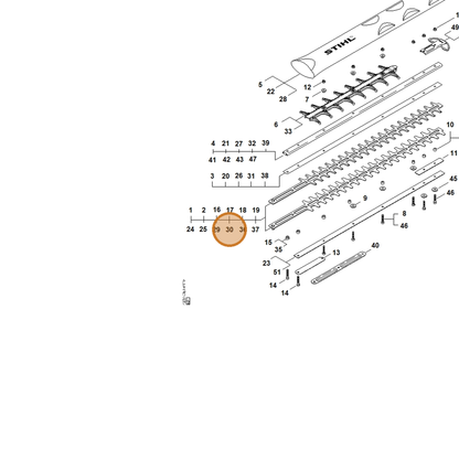STIHL part 4237-710-6053 — IPL diagram snippet (6x zoom, amber highlight)