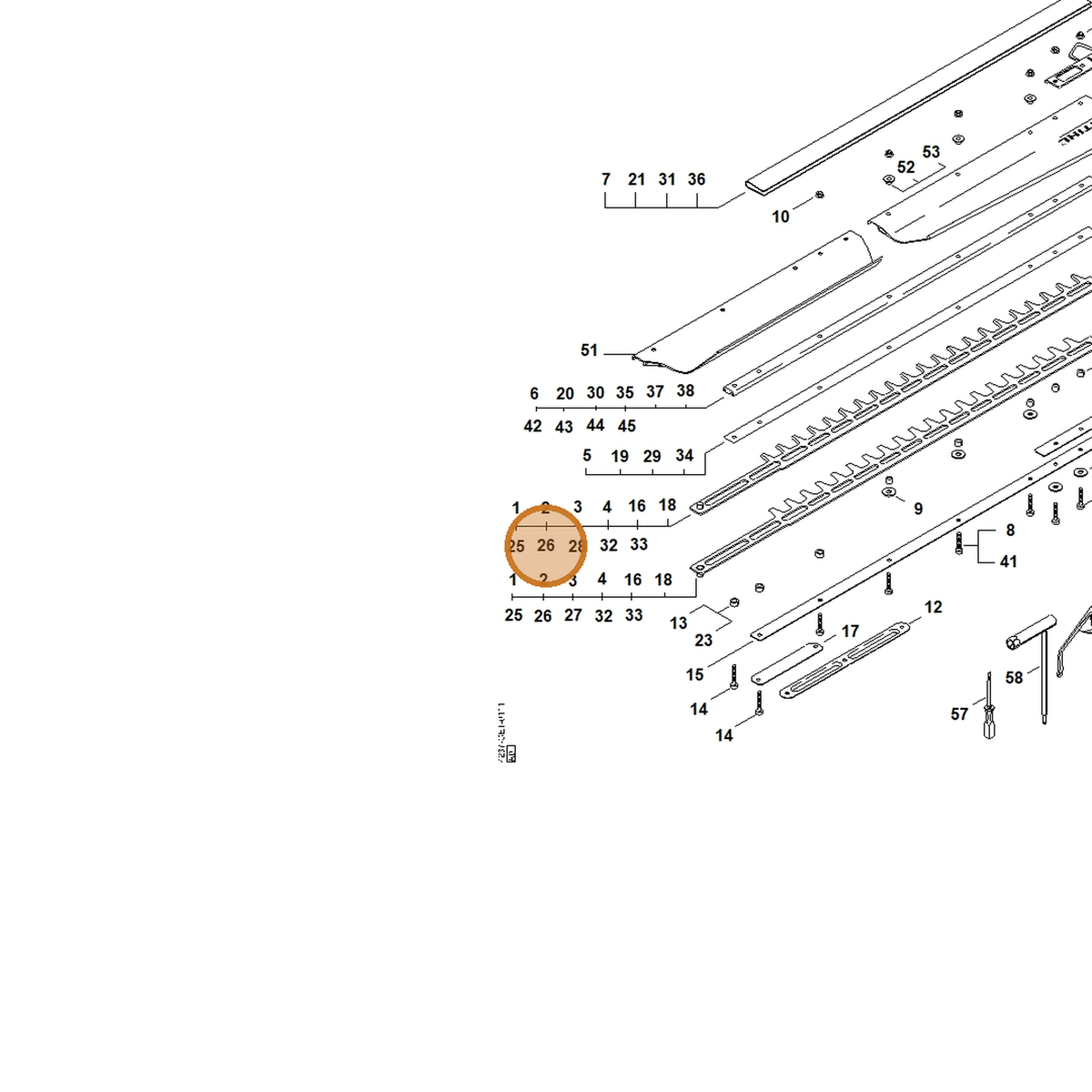 STIHL part 4237-710-6056 — IPL diagram snippet (6x zoom, amber highlight)