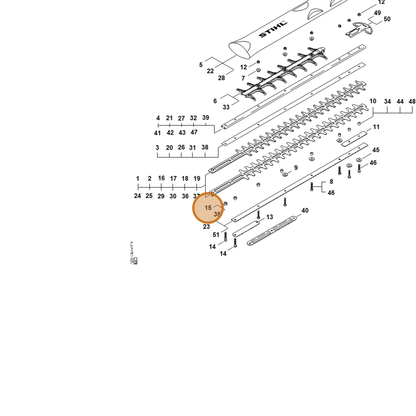 STIHL part 4237-711-2500 — IPL diagram snippet (6x zoom, amber highlight)