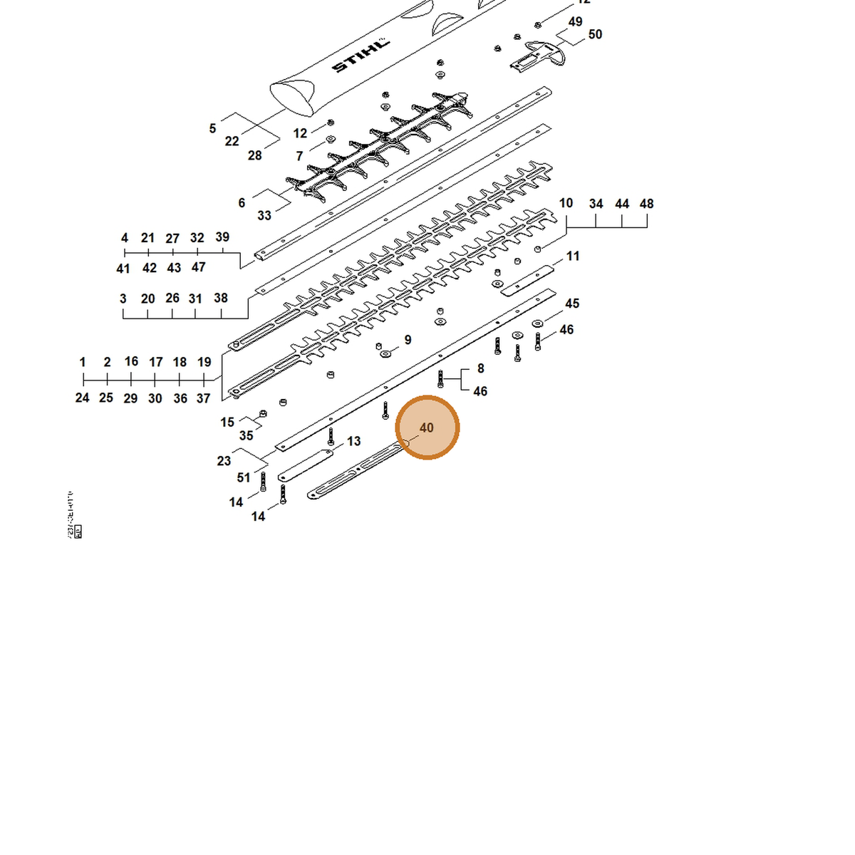 STIHL part 4237-711-4801 — IPL diagram snippet (6x zoom, amber highlight)