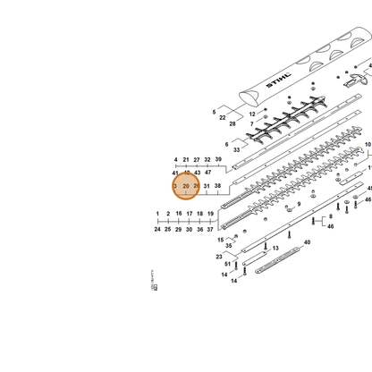STIHL part 4237-713-2200 — IPL diagram snippet (6x zoom, amber highlight)