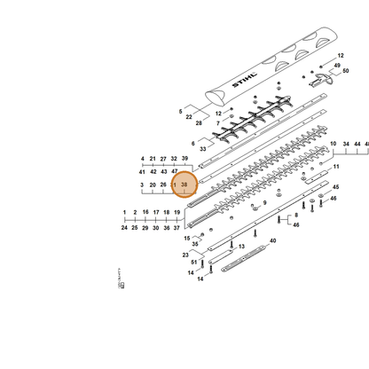 STIHL part 4237-713-2204 — IPL diagram snippet (6x zoom, amber highlight)