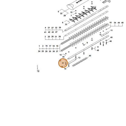 STIHL part 4237-717-3105 — IPL diagram snippet (6x zoom, amber highlight)