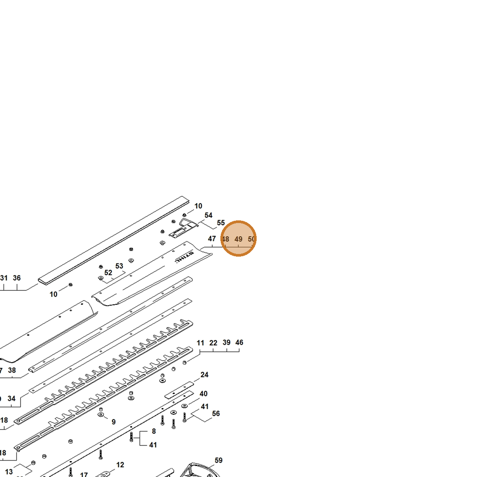 STIHL part 4237-740-3305 — IPL diagram snippet (6x zoom, amber highlight)