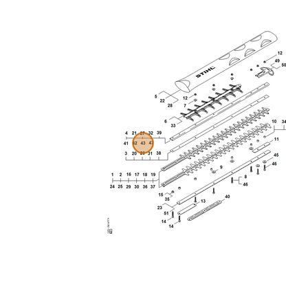 STIHL part 4237-740-6501 — IPL diagram snippet (6x zoom, amber highlight)