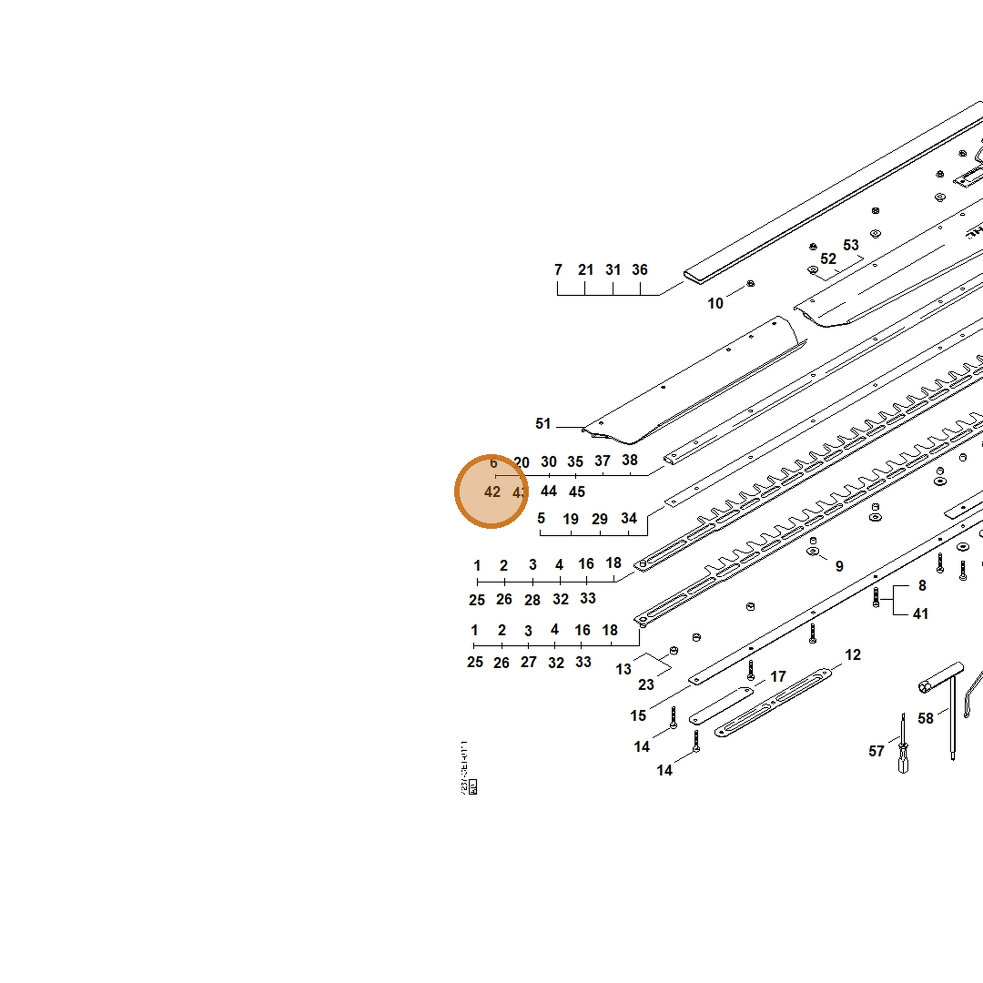STIHL part 4237-740-6502 — IPL diagram snippet (6x zoom, amber highlight)