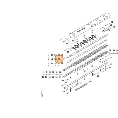 STIHL part 4237-740-6504 — IPL diagram snippet (6x zoom, amber highlight)