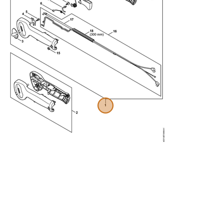 STIHL part 4237-790-1302 — IPL diagram snippet (6x zoom, amber highlight)
