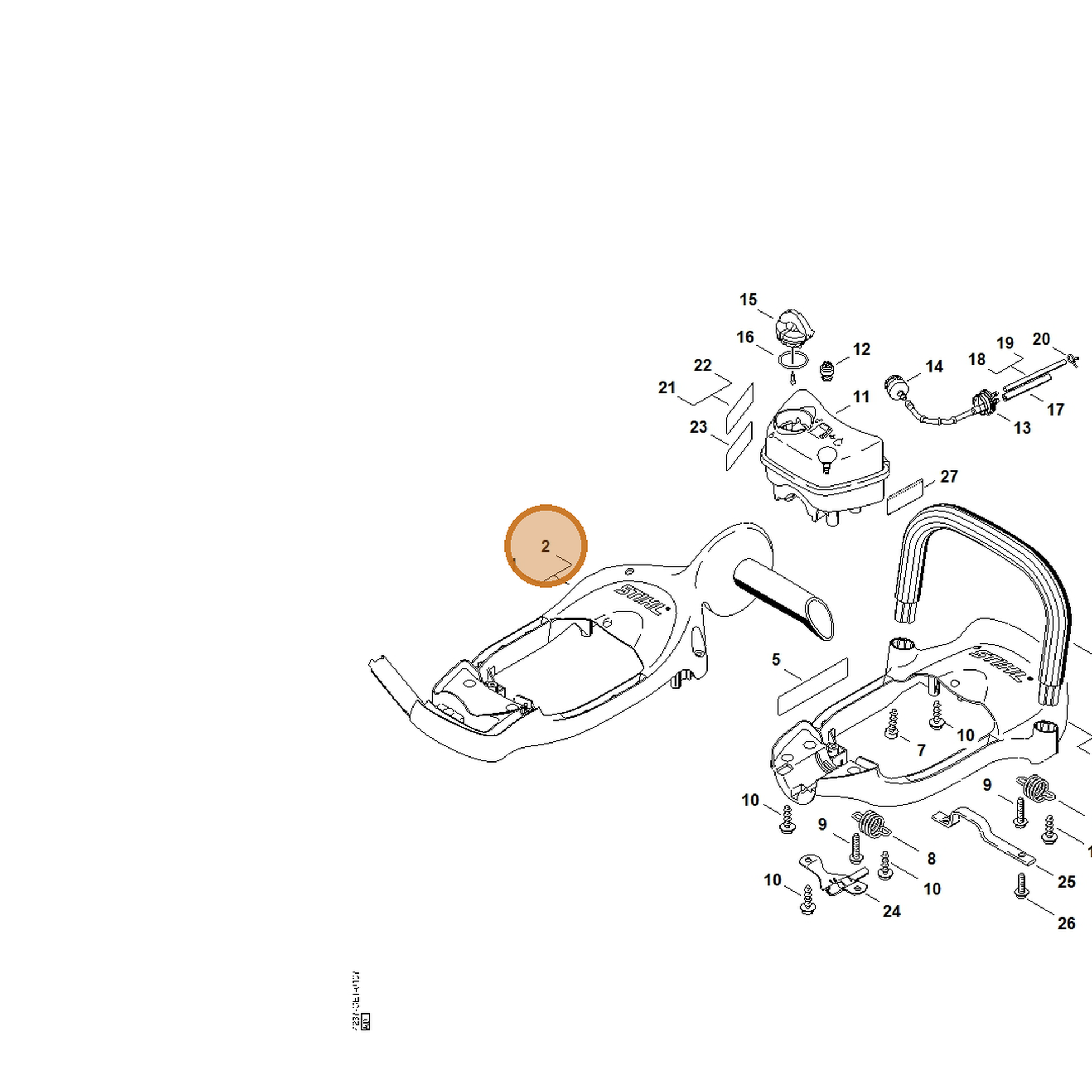STIHL part 4237-790-5601 — IPL diagram snippet (6x zoom, amber highlight)
