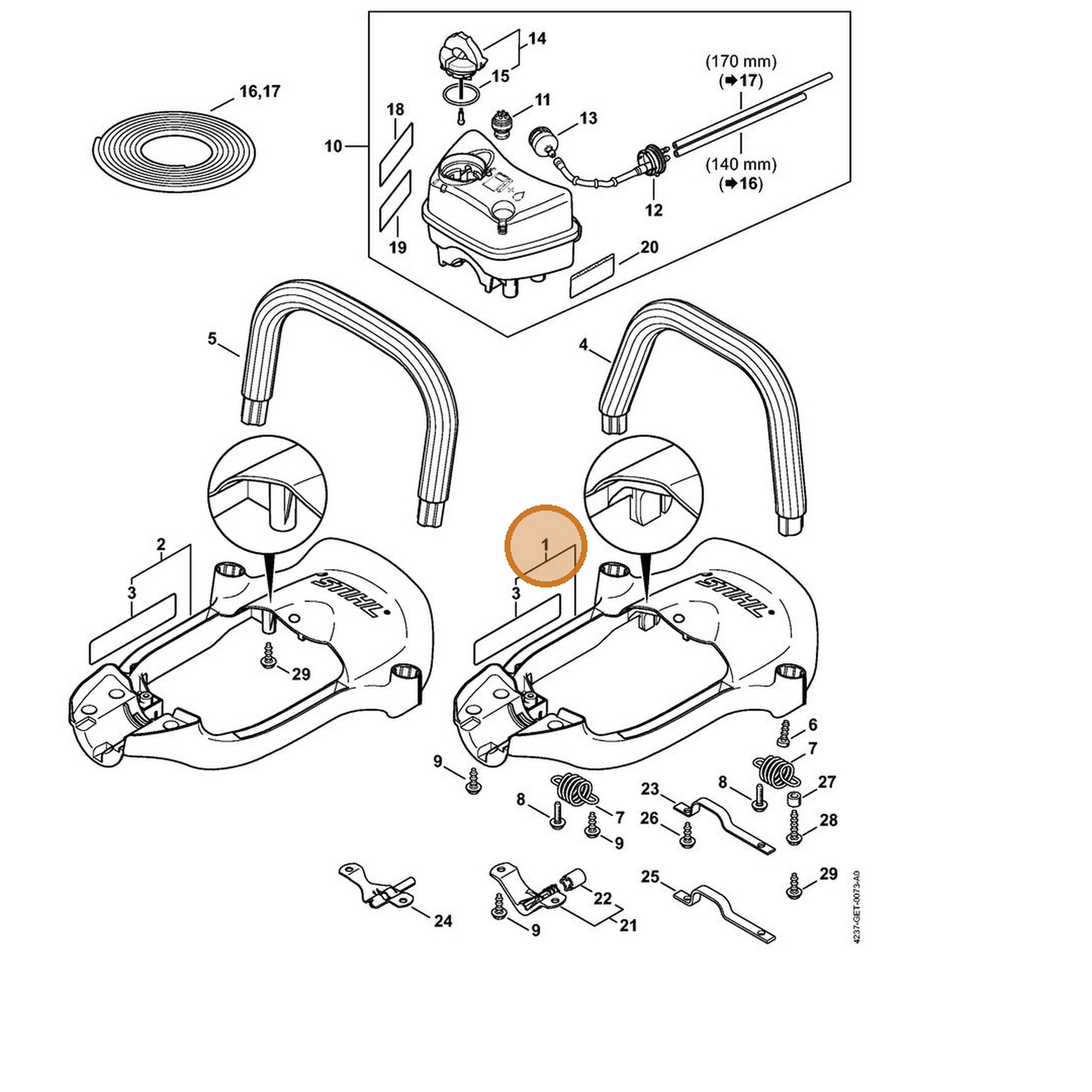 STIHL part 4237-790-5602 — IPL diagram snippet (6x zoom, amber highlight)