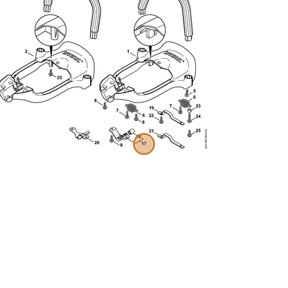 STIHL part 4237-790-6001 — IPL diagram snippet (6x zoom, amber highlight)