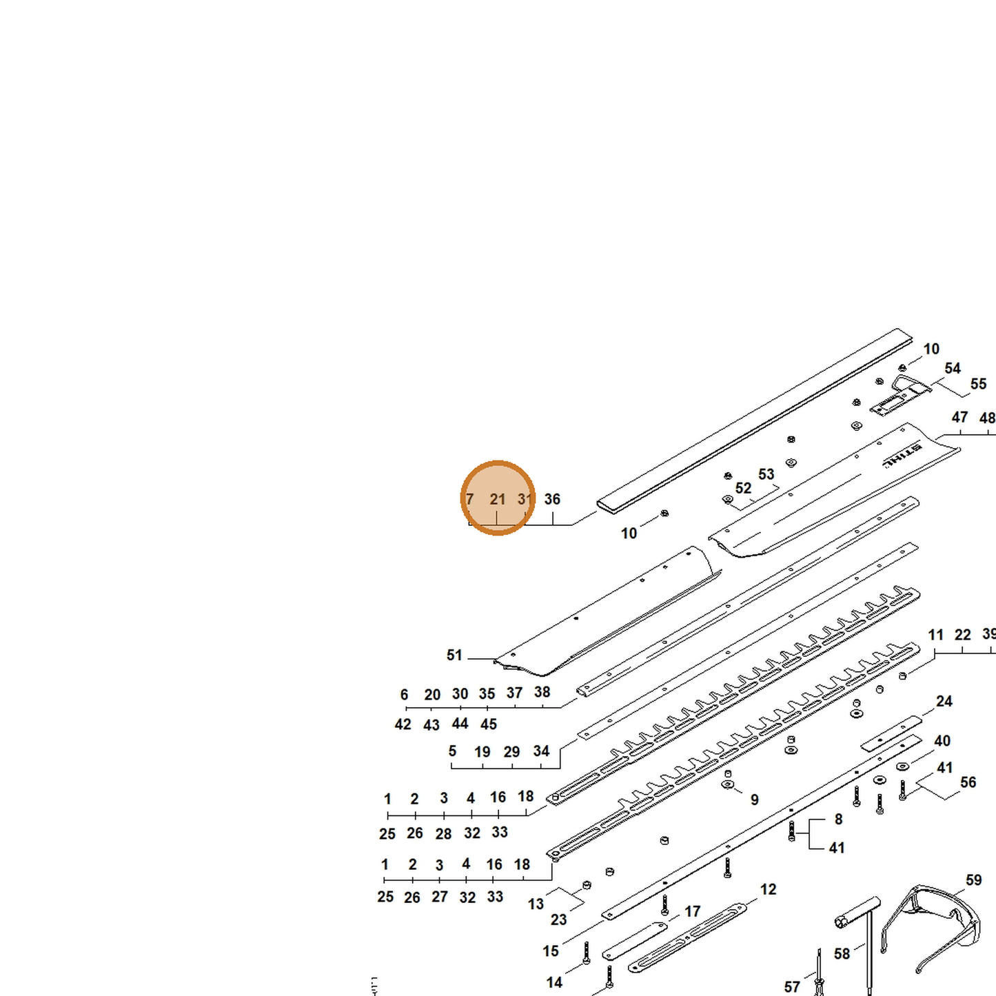 STIHL part 4237-790-9202 — IPL diagram snippet (6x zoom, amber highlight)