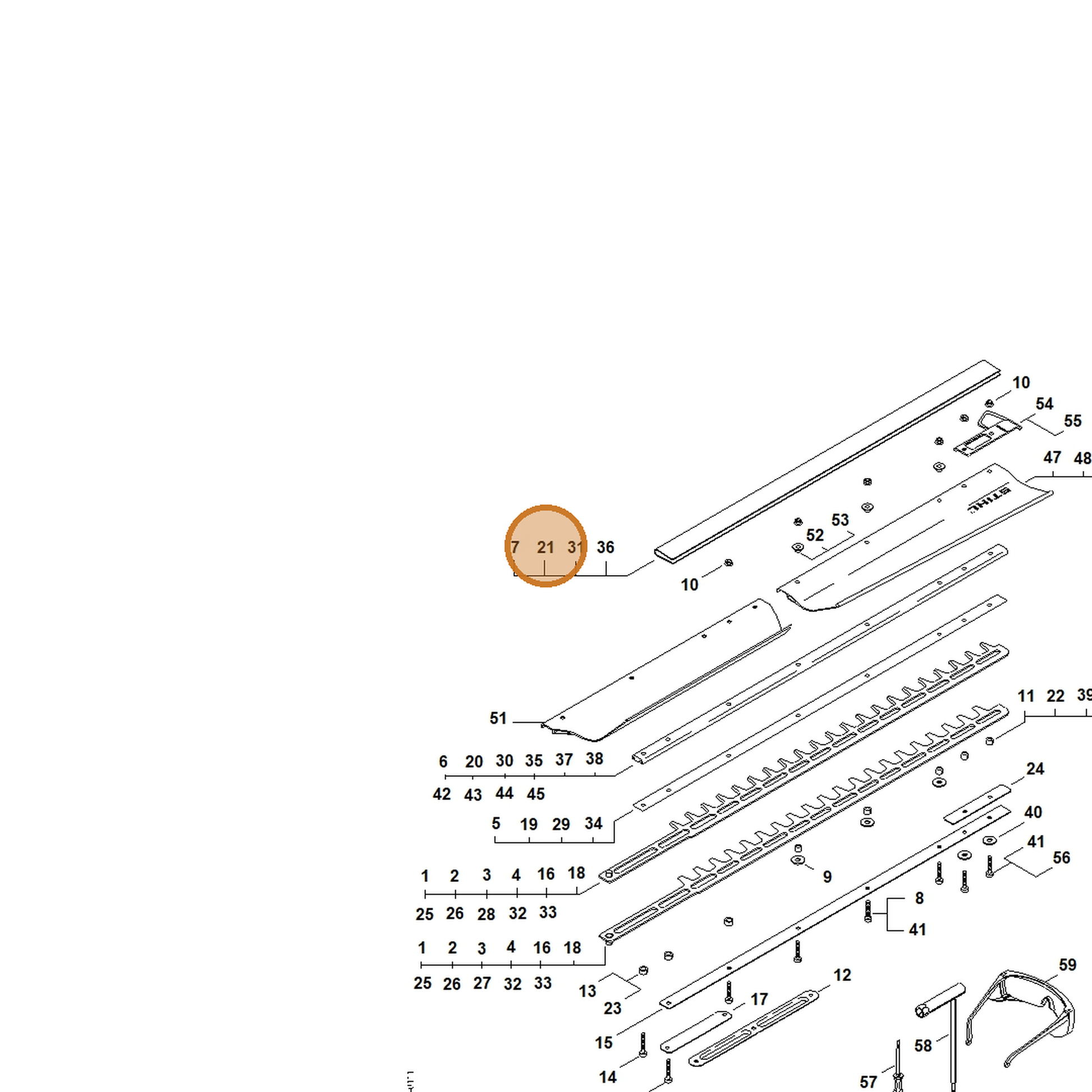 STIHL part 4237-790-9202 — IPL diagram snippet (6x zoom, amber highlight)