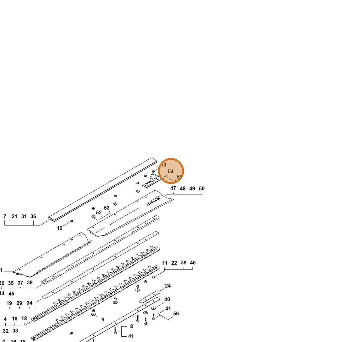 STIHL part 4237-790-9800 — IPL diagram snippet (6x zoom, amber highlight)