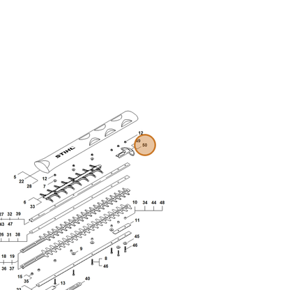 STIHL part 4237-790-9802 — IPL diagram snippet (6x zoom, amber highlight)