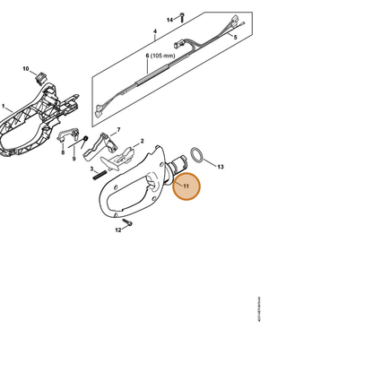 STIHL part 4237-791-0610 — IPL diagram snippet (6x zoom, amber highlight)