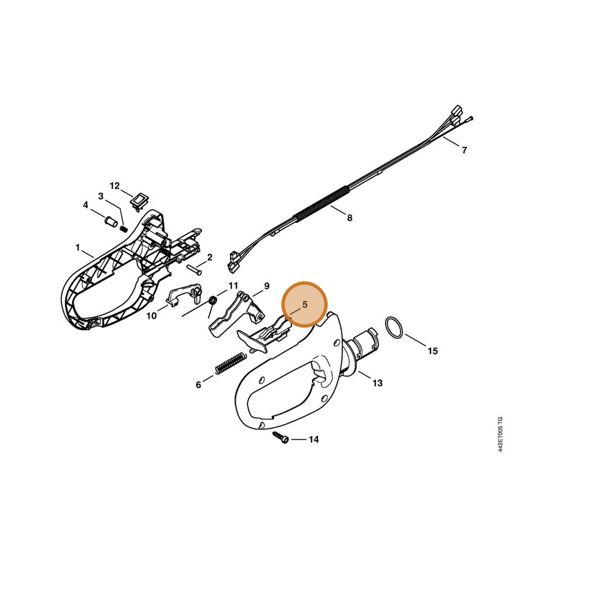 STIHL part 4237-792-7100 — IPL diagram snippet (6x zoom, amber highlight)