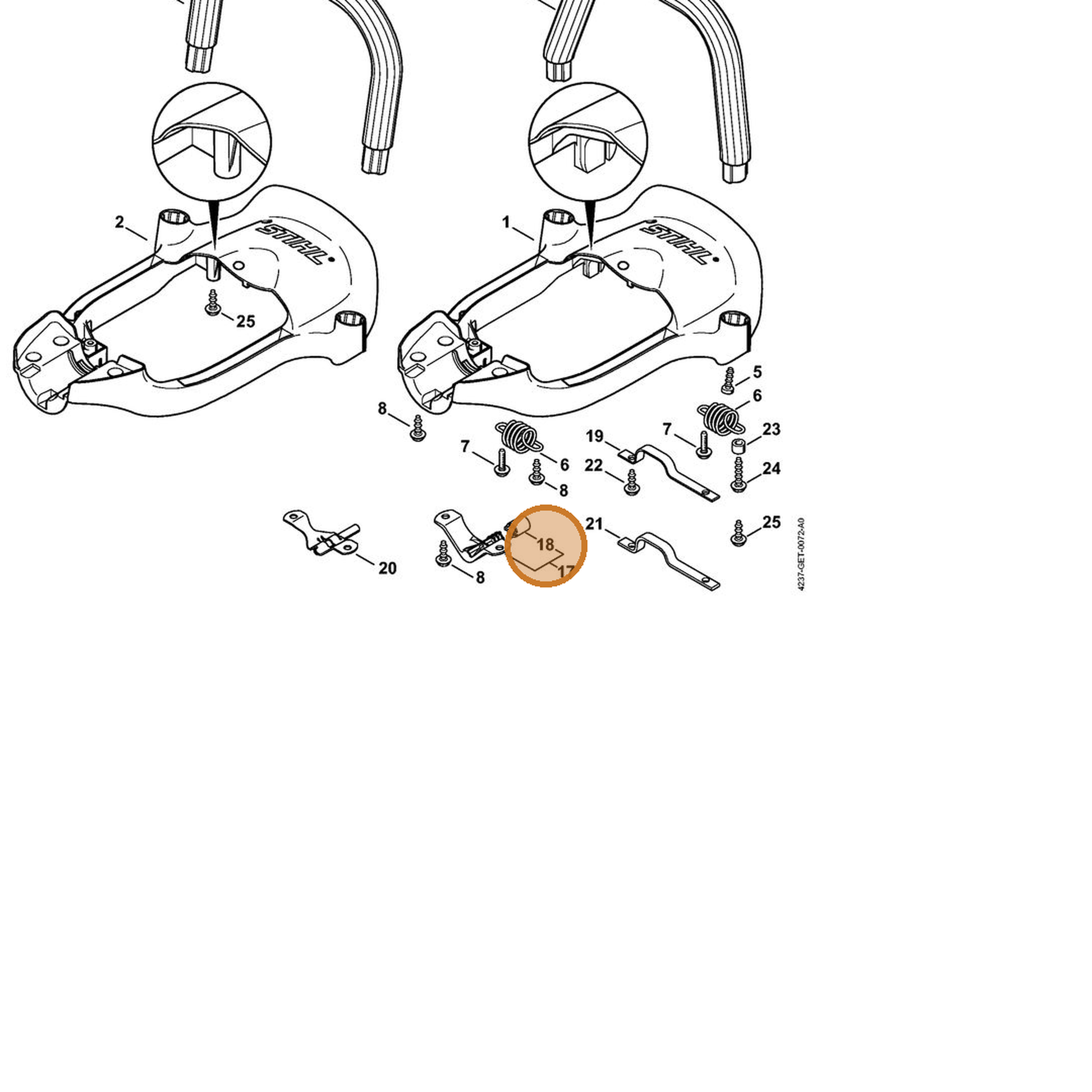 STIHL part 4237-792-9304 — IPL diagram snippet (6x zoom, amber highlight)