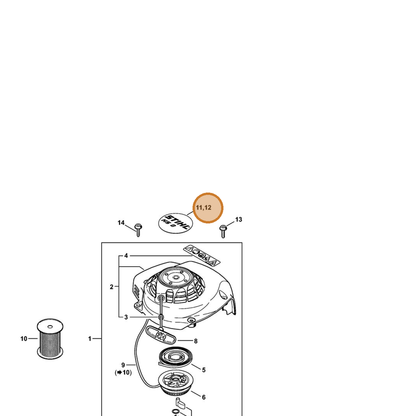 STIHL part 4237-967-1508 — IPL diagram snippet (6x zoom, amber highlight)