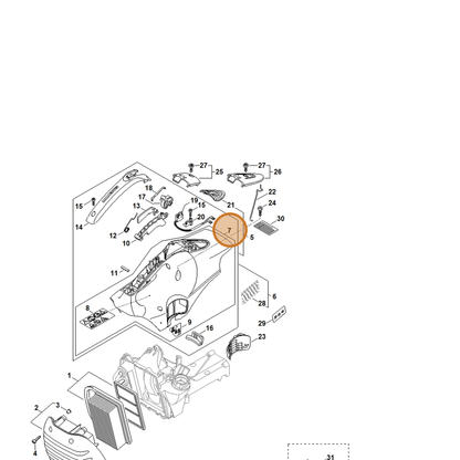 STIHL part 4238-080-1608 — IPL diagram snippet (6x zoom, amber highlight)