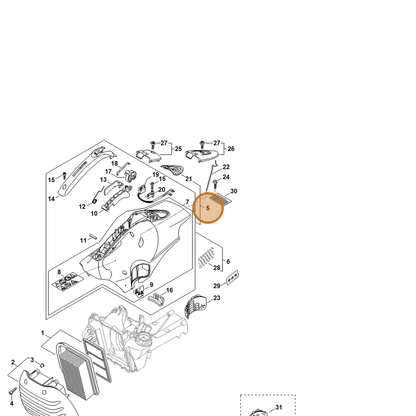 STIHL part 4238-080-1609 — IPL diagram snippet (6x zoom, amber highlight)