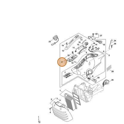 STIHL part 4238-080-2201 — IPL diagram snippet (6x zoom, amber highlight)