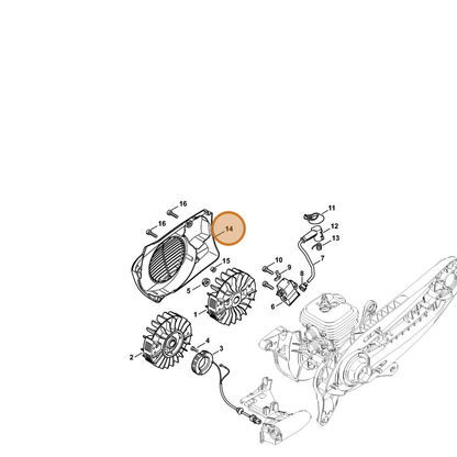 STIHL part 4238-080-3102 — IPL diagram snippet (6x zoom, amber highlight)