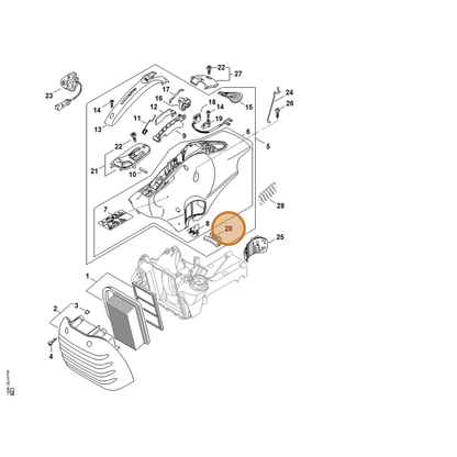 STIHL part 4238-087-8301 — IPL diagram snippet (6x zoom, amber highlight)