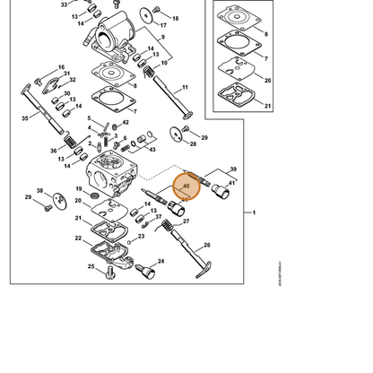 STIHL part 4238-120-6700 — IPL diagram snippet (6x zoom, amber highlight)