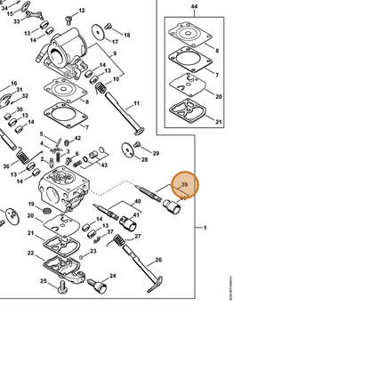 STIHL part 4238-120-6801 — IPL diagram snippet (6x zoom, amber highlight)