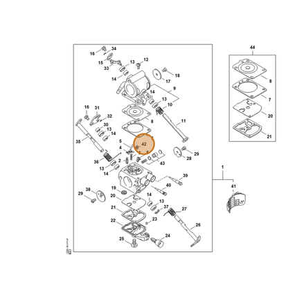 STIHL part 4238-121-5601 — IPL diagram snippet (6x zoom, amber highlight)