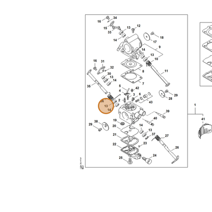 STIHL part 4238-121-9400 — IPL diagram snippet (6x zoom, amber highlight)