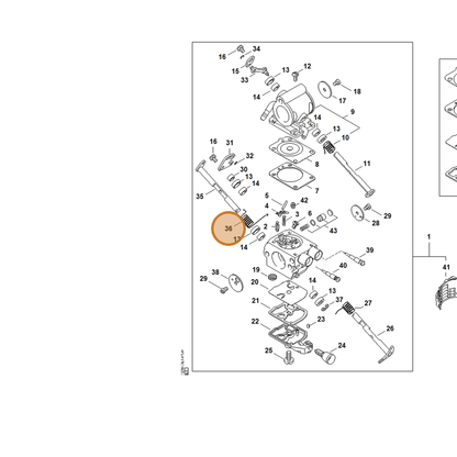 STIHL part 4238-122-3200 — IPL diagram snippet (6x zoom, amber highlight)