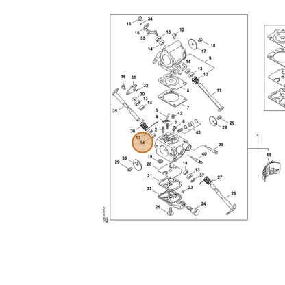 STIHL part 4238-122-3600 — IPL diagram snippet (6x zoom, amber highlight)