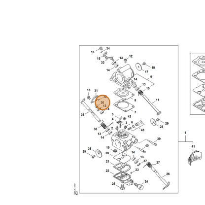 STIHL part 4238-122-5000 — IPL diagram snippet (6x zoom, amber highlight)