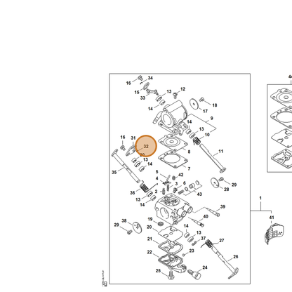 STIHL part 4238-122-9000 — IPL diagram snippet (6x zoom, amber highlight)