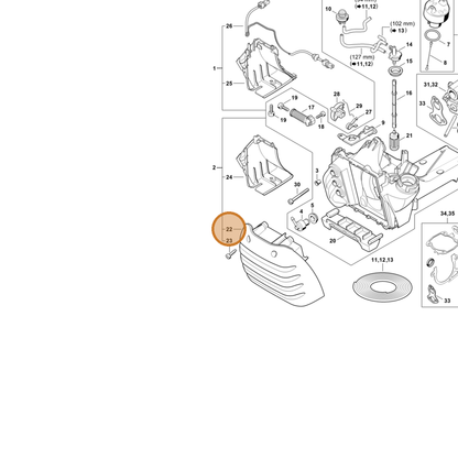 STIHL part 4238-140-1000 — IPL diagram snippet (6x zoom, amber highlight)