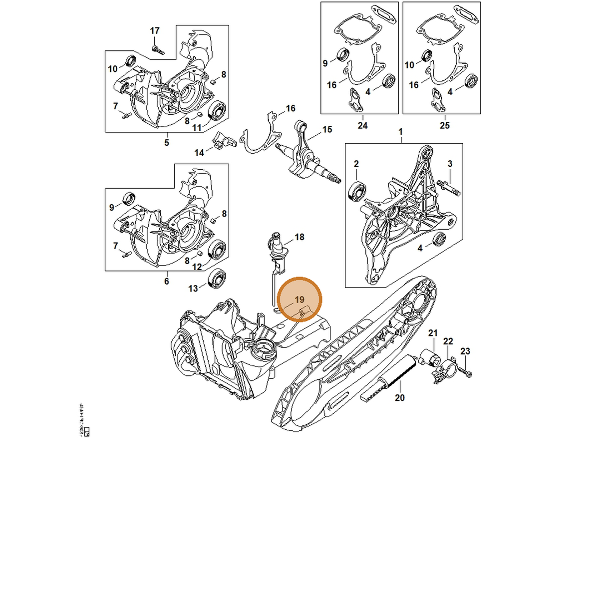STIHL part 4238-141-1800 — IPL diagram snippet (6x zoom, amber highlight)