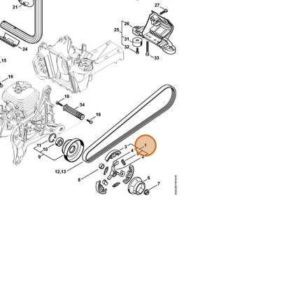 STIHL part 4238-160-2002 — IPL diagram snippet (6x zoom, amber highlight)