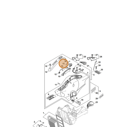 STIHL part 4238-182-0900 — IPL diagram snippet (6x zoom, amber highlight)