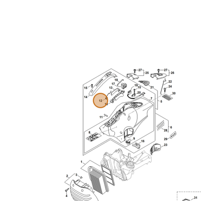 STIHL part 4238-182-4500 — IPL diagram snippet (6x zoom, amber highlight)