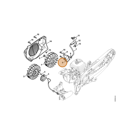 STIHL part 4238-400-1307 — IPL diagram snippet (6x zoom, amber highlight)